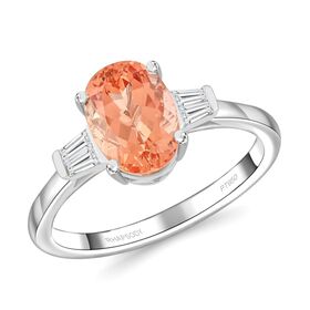 RHAPSODY zertifiziert und geprüft AAAA kaiserlicher Topas und VS-EF Diamant Ring in 950 Platin - 3,30 ct.