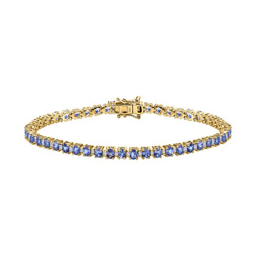Tansanit, Weißer Topas Armband ca. 20 cm 925 Silber vergoldet ca. 7.43 ct image number 0