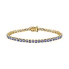 Tansanit, Weißer Topas Armband ca. 20 cm 925 Silber vergoldet ca. 7.43 ct