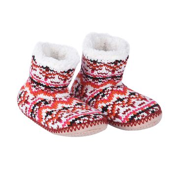 Hausschuhe mit Fellfutter, Gr&ouml;&szlig;e S, Rot