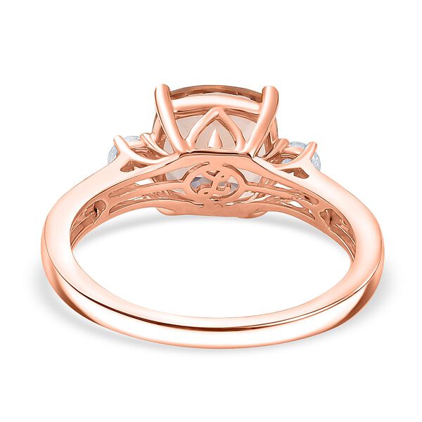 AAA Morganit, Wei&szlig;er Diamant Ring 417 Gold (Gr&ouml;&szlig;e 19.00) ca. 3,30 ct image number 4