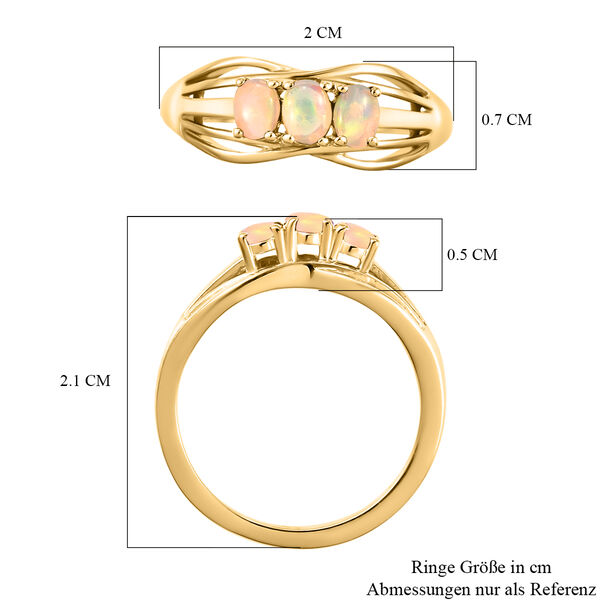 Nat&uuml;rlicher, &auml;thiopischer Welo Opal Ring, 925 Silber vergoldet (Gr&ouml;&szlig;e 16.00) ca. 0.36 ct image number 7
