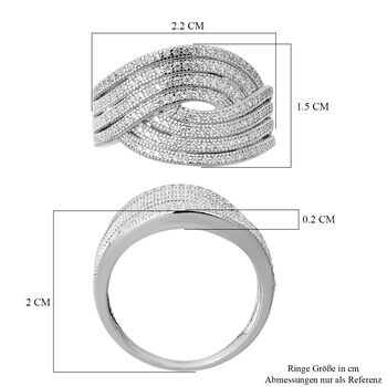 Lustro Stella - Wei&szlig;er Zirkonia-Ring, 925 Silber  ca. 2,49 ct