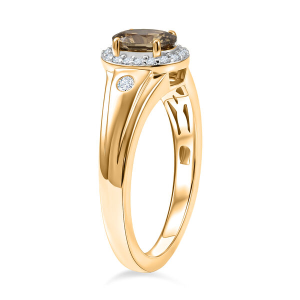 D'Joy AA nat&uuml;rlicher, goldener Tansanit und Moissanit Ring - 0,81 ct. image number 4