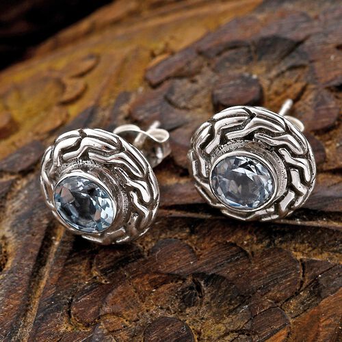 Royal Bali Kollektion - Himmelblaue Topas-Ohrringe - 2,14 ct. image number 1