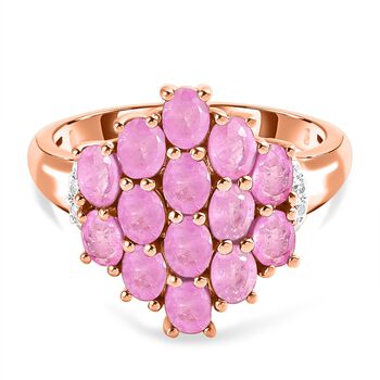 Ilakaka Rosa Saphir und wei&szlig;er Zirkon Ring, 925 Silber ros&eacute;vergoldet (Gr&ouml;&szlig;e 17.00) ca. 3,72 ct