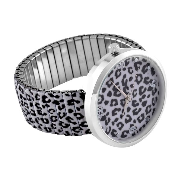 STRADA - Japanisches Uhrwerk, Flexible Uhr, Leopardenfellmuster image number 5