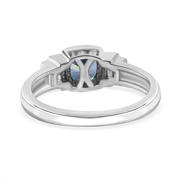 AA Blauer Zirkon, Wei&szlig;er Zirkon Ring 925 Silber rhodiniert (Gr&ouml;&szlig;e 17.00) ca. 1,83 ct image number 4