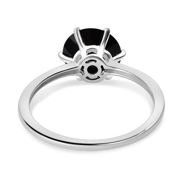 Schwarzer Spinell Ring, 925 Silber,  (Gr&ouml;&szlig;e 19.00) ca. 3.31 ct image number 6