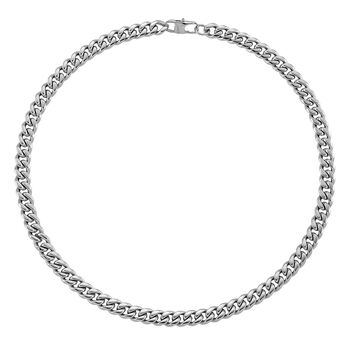 DESIGNER INSPIRIERT Panzer 316L Edelstahl Halskette ca. 45 cm ca. 55,70g, Silberfarben