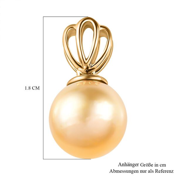 ILIANA AAA 10-11mm goldene S&uuml;dseeperle Anh&auml;nger in 750 Gold image number 5