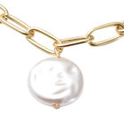 Kunststoff Perle, Weißer Kristall Halskette ca. 42+7 cm goldfarben image number 2