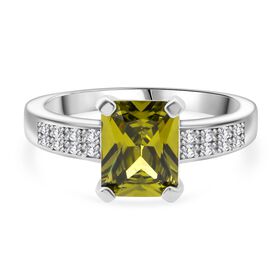 Lustro Stella gr&uuml;ner und wei&szlig;er Zirkonia Ring