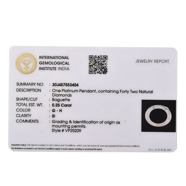 SI GH Diamant Anhänger in 950 Platin - 0,25 ct. image number 8