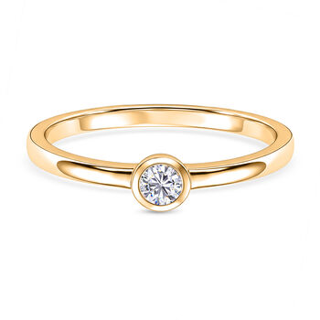 LUXURIANT DIAMOND - Lab Grown Diamant VS-EF Ring 925 Silber 750 Gelbgold Vermeil (Gr&ouml;&szlig;e 22.00) ca. 0,25 ct