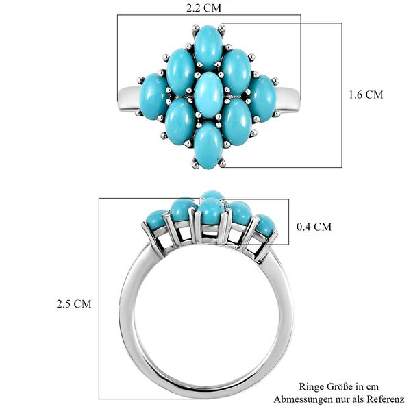 Amerikanischer, nat&uuml;rlicher Sleeping Beauty T&uuml;rkis-Ring, 925 Silber platiniert  ca. 2,05 ct image number 7