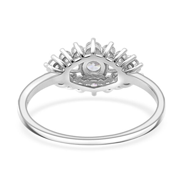 LUSTRO STELLA weißer Zirkonia Ring im floralen Stil image number 5