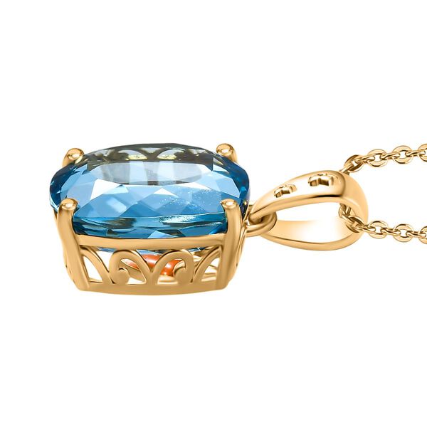 GP Trionfo Kollektion- Himmelblauer Topas und Kanchanaburi blauer Saphir Anhänger mit 45cm Kette - 12,78 ct. image number 5