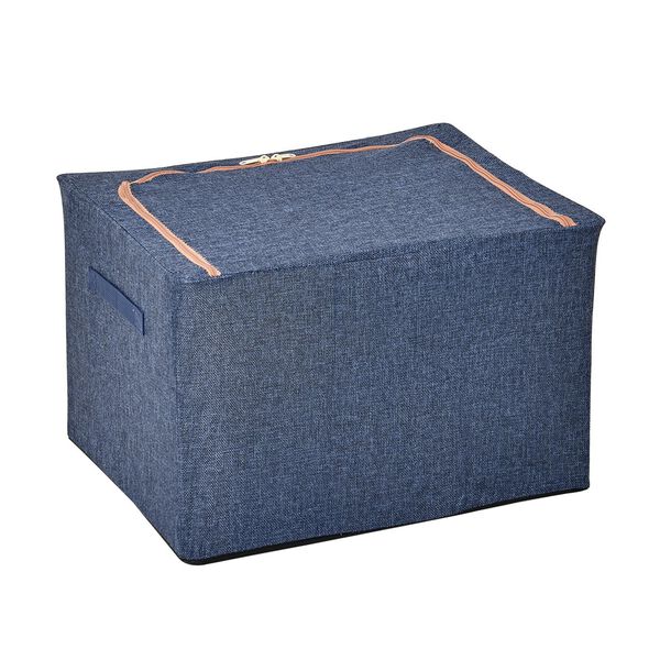 66L Stapelbare Aufbewahrungsbox mit Metallrahmen, Blau image number 3