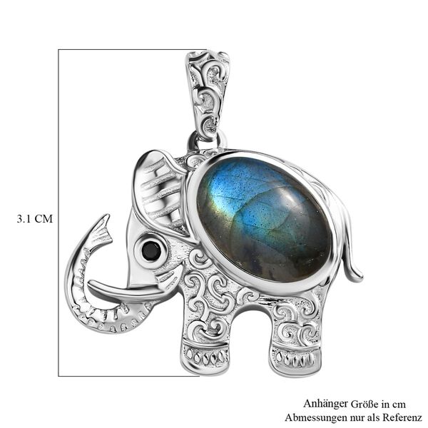 AAA Labradorit und schwarzer Spinell-Anhänger - 6,89 ct. image number 7