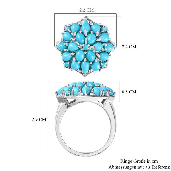 AA Amerikanischer natürlicher Sleeping Beauty Türkis Ring 925 Silber rhodiniert (Größe 17.00) ca. 3.24 ct image number 7