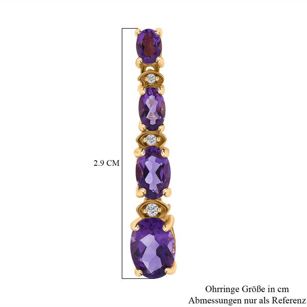 Afrikanischer Amethyst Ohrringe, 925 Silber platiniert, ca. 2.59 ct image number 5