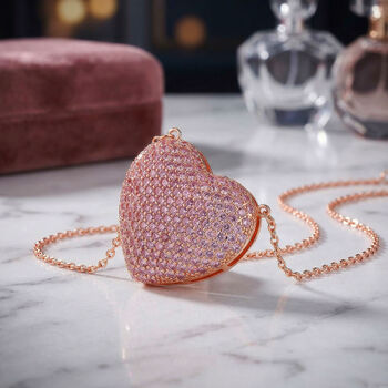 Rosa Zirkonia 50+5cm Halskette