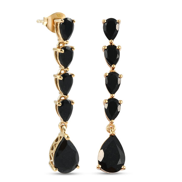 Schwarzer Turmalin Ohrh&auml;nger 925 Silber vergoldet ca. 6,77 ct&nbsp; image number 4