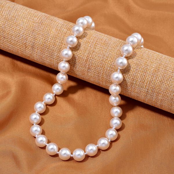 Weiße Muschelkernperle Halskette, 50cm image number 2