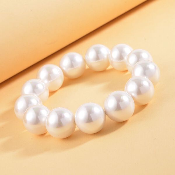 Weiße Muschelkernperle Armband, 18 cm image number 2