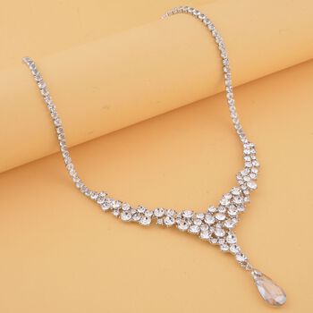 Wei&szlig;e und Champagner Kristall-Halskette, 50 cm - 25 ct.