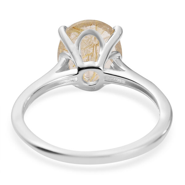 Goldener Rutil-Quarz-Ring, 925 Silber ca. 2,39 ct image number 6