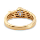 Tansanit und Zirkon Ring 925 Silber vergoldet (Größe 17.00) ca. 0,51 ct image number 5