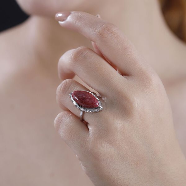 AA Norwegischer Thulit Ring, Silberfarben (Größe 17.00) ca. 9.90 ct image number 3