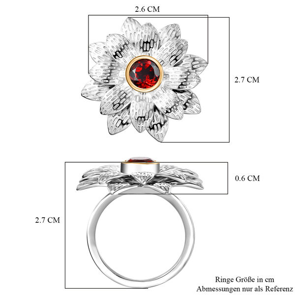 EverTrue roter Granat zweifarbiger Ring - 1 ct. image number 6