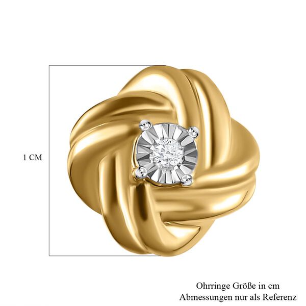 Wei&szlig;e Diamant-Ohrringe, 925 Silber vergoldet image number 5