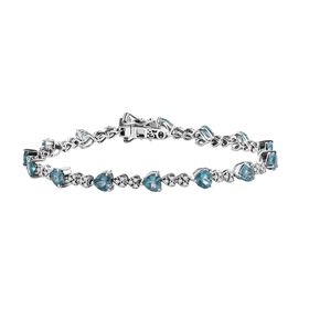GP Kollektion - AA Blauer Apatit, Kanchanaburi Blauer Saphir Armband ca. 18.5 cm 925 Silber rhodiniert ca. 8,71 ct.