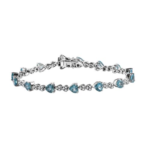 GP Kollektion - AA Blauer Apatit, Kanchanaburi Blauer Saphir Armband ca. 18.5 cm 925 Silber rhodiniert ca. 8,71 ct. image number 0