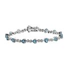 GP Amore Kollektion - AA Blauer Apatit, Kanchanaburi Blauer Saphir Armband ca. 18.5 cm 925 Silber rhodiniert ca. 8.71 ct