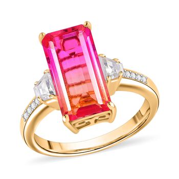 Sunset Quarz Triplett und Zirkon Ring - 4,82 ct.