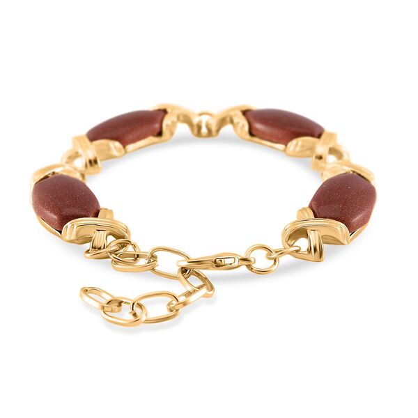 Sonnenstein Armband, ca. 15.25 cm + 5 cm Extender, gelb vergoldet ca. 65.00 ct image number 4