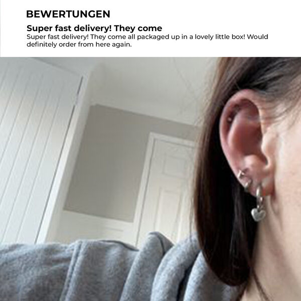 Molto Kiss Stacking Ohrstecker in rhodiniertem Silber image number 9