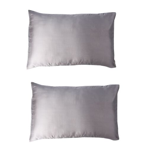 2er Set - Seidenkissenbezüge, Oberseite aus 100% Maulbeerseide, Unterseite aus Tencel Material, hypoallergen, schwarz image number 1