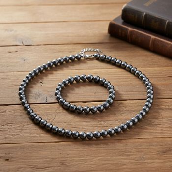 2er Set - Terahertz Halskette und Armband, 316L Edelstahl ca. 255.00 ct