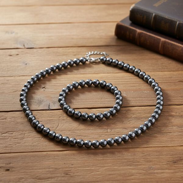 2er Set - Terahertz Halskette und Armband, 316L Edelstahl ca. 255.00 ct image number 2