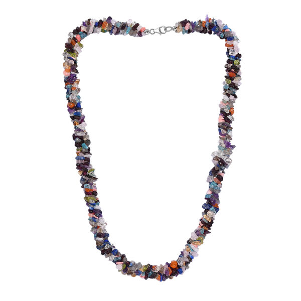 Multi-Edelstein Halskette, 50 cm - 370 ct. image number 3