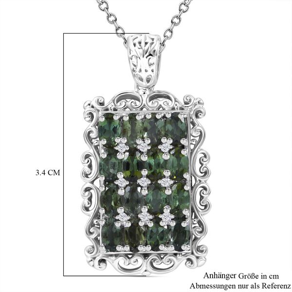 Grüner Turmalin und Zirkon-Anhänger mit 50cm Kette - 3,92 ct. image number 4
