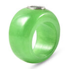 Russischer Diopsid und Grüne Jade Solitär Ring 925 Silber Rhodium-Überzug image number 3