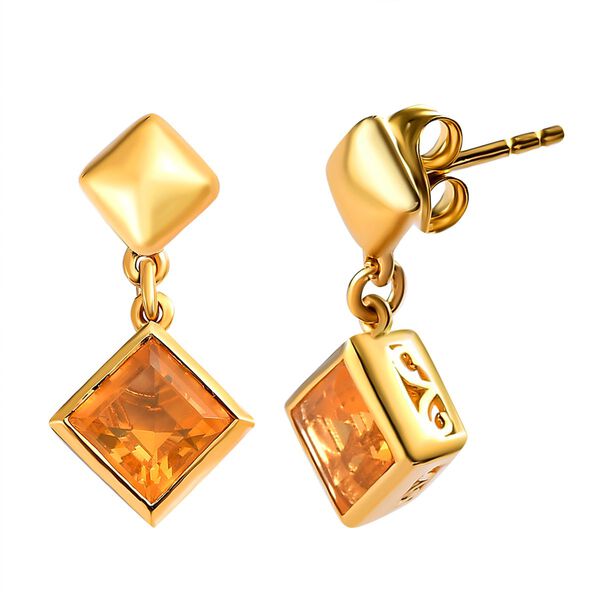 Salamanca Feueropal Ohrringe, 925 Silber vergoldet, ca. 1.56 ct image number 4