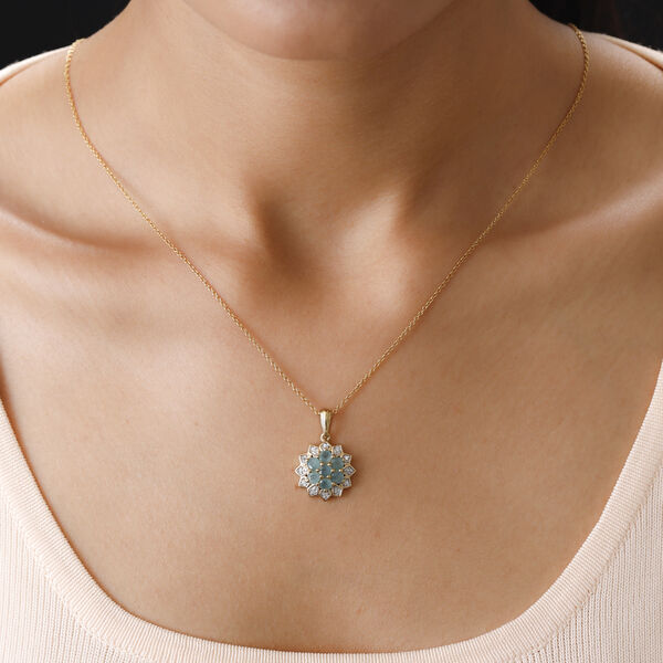 Grandidierit und Zirkon Anh&auml;nger 925 Silber vergoldet ca. 1,43 ct image number 2